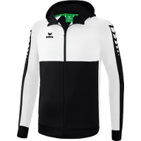 Erima Six Wings Trainingsjacke Mit Kapuze Herren - Schwarz / Weiß