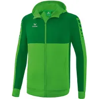 Erima Six Wings Trainingsjacke Mit Kapuze Kinder - Green / Smaragd / Weiß