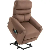 HOMCOM Fernsehsessel Sessel mit Aufstehhilfe Massagefunktion Heizung Braun