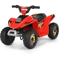 Costway 6V Kinder Elektroauto 2,8-4,6 km/h Mini Kinderauto mit Vor- und Rückwärtsschalter, Elektrofahrzeuge, Kinder Quad ATV für Kinder 3+ bis zu 30kg