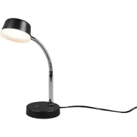 TRIO LED Schreibtischleuchte KIKO flexibel, Kunststoff Schwarz, 34cm hoch