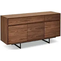 Giga Meubel Sideboard Otoya Walnuss 155 cm - 3 Türen, 3 Schubladen & Metallgestell