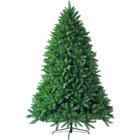 Costway 225cm Künstlicher Weihnachtsbaum, Tannenbaum mit Metallständer, Christbaum PVC Nadeln, Kunstbaum Weihnachten Klappsystem ideal für Zuhause, Büro und Geschäfte
