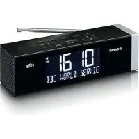 Lenco CR-640BK - Stereo FM-Radiowecker mit funkgesteuerter Uhr und AUX-Eingang - Weiß