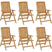 vidaXL Gartenstühle 6 Stk. Verstellbar Massivholz Teak