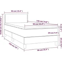 vidaXL Boxspringbett mit Matratze Schwarz 90x190 cm Kunstleder