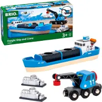 BRIO Containerschiff mit Kranwagen