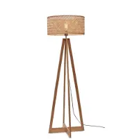 Good&Mojo - Stehleuchte Java - Bambus - 50x50x145cm für Wohnzimmer, Schlafzimmer
