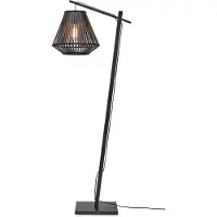 Good&Mojo - Stehleuchte Merapi - Bambus Schwarz - 57x30x150cm für Wohnzimmer, Schlafzimmer