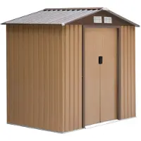 Outsunny Gerätehaus mit Bodenrahmen Geräteschuppen Gartenhaus Schuppen Stahl