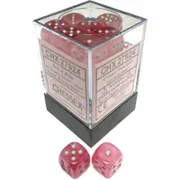 Chessex Ghostly Glow 12mm d6 Pink/silver Dice Block (36 dice)