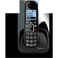 Amplicomms BigTel 1500, DECT-Telefon, Kabelloses Mobilteil, Freisprecheinrichtung, Anrufer-Identifikation, Schwarz