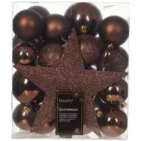 Décoris Weihnachtskugel aus Kunststoff d8 cm esprss 33pcs Weihnachten (bruin)
