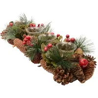 Décoris Teelicht Tannenzapfen l8b47h16c grün Weihnachten (groen)