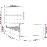 vidaXL Bettgestell mit Kopfteil Schwarz 90x190 cm Stoff