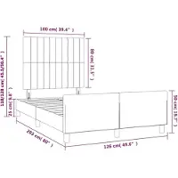 vidaXL Bettgestell ohne Matratze Schwarz 120x200 cm Samt