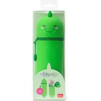 Legami 2-in-1 Federmäppchen aus Silikon Kawaii Dino grün