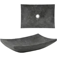 vidaXL Waschbecken 50x35x12 cm Marmor Schwarz