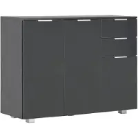 vidaXL Sideboard Hochglanz-Schwarz 107x35x80,5 cm