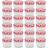 vidaXL Marmeladengläser mit Weißen/Roten Deckeln 24 Stk. 110 ml