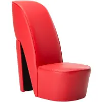 vidaXL Stuhl in Stöckelschuh-Form Rot Kunstleder - Sessel