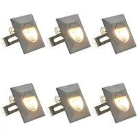 vidaXL Außenwandleuchten 6 Stk. LED 2 W Silbern Quadratisch
