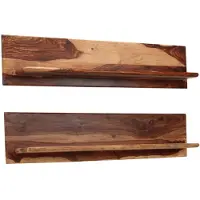 vidaXL Wandregale 2 Stk. 118x26x20 cm Massivholz Akazie