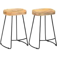 vidaXL Gavin Barhocker 2 Stk. Massivholz Mango