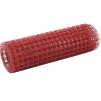 vidaXL Drahtzaun Stahl mit PVC-Beschichtung 25x0,5 m Rot