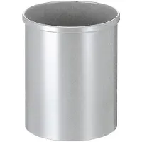 Huismerk Runder Papierkorb Metall 15 Liter silber
