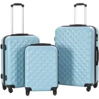 vidaXL Hartschalen-Trolley-Set 3 Stk. Blau ABS