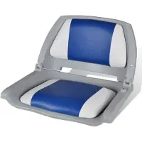vidaXL Bootssitz Klappbar mit Polster in Blau-Weiß 48x51x41 cm