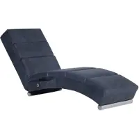 vidaXL Massage Chaiselongue Grau Wildleder-Optik