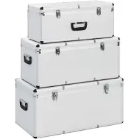 vidaXL Aufbewahrungskoffer 3 Stk. Silbern Aluminium