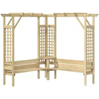 vidaXL Eck-Pergola mit Bank Kiefernholz Imprägniert