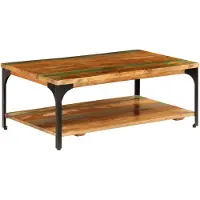 vidaXL Couchtisch mit Ablage 100x60x35 cm Altholz Massiv
