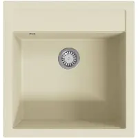 vidaXL Granitspüle Einzelbecken Beige