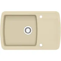 vidaXL Granitspüle Einzelbecken Beige