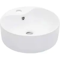 vidaXL Waschbecken mit Überlauf 36 x 13 cm Keramik Weiß