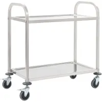 vidaXL 2-Stufiger Servierwagen 95 x 45 x 83,5 cm Edelstahl