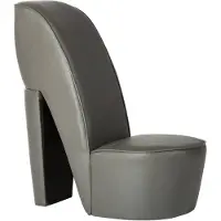 vidaXL Stuhl in Stöckelschuh-Form Grau Kunstleder