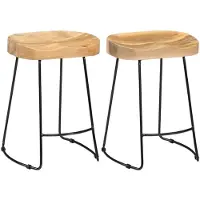 vidaXL Gavin Barhocker 2 Stk. Massivholz Mango