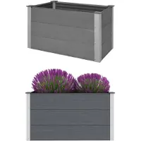 vidaXL Garten-Hochbeet WPC 100 x 50 x 54 cm Grau