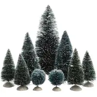 Lumineo Dekobäume - 9 Stück - Höhe von ca. 5 - 22 cm
