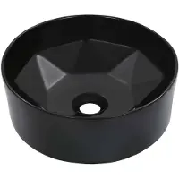vidaXL Waschbecken 36 x 14 cm Keramik Schwarz