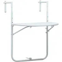 vidaXL Balkon-Hängetisch Weiß 60x64x83,5 cm Kunststoff Rattan-Optik