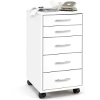 FMD FMD Mobile cabinet with 5 drawers, white