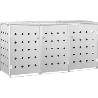 vidaXL Mülltonnenbox für 3 Tonnen 240 L Edelstahl