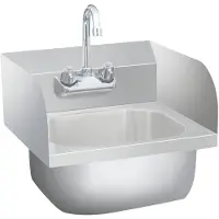 vidaXL Gastro-Handwaschbecken mit Wasserhahn Edelstahl