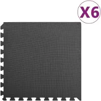 vidaXL Bodenmatten 6 Stk. 2,16 m² EVA-Schaumstoff Schwarz